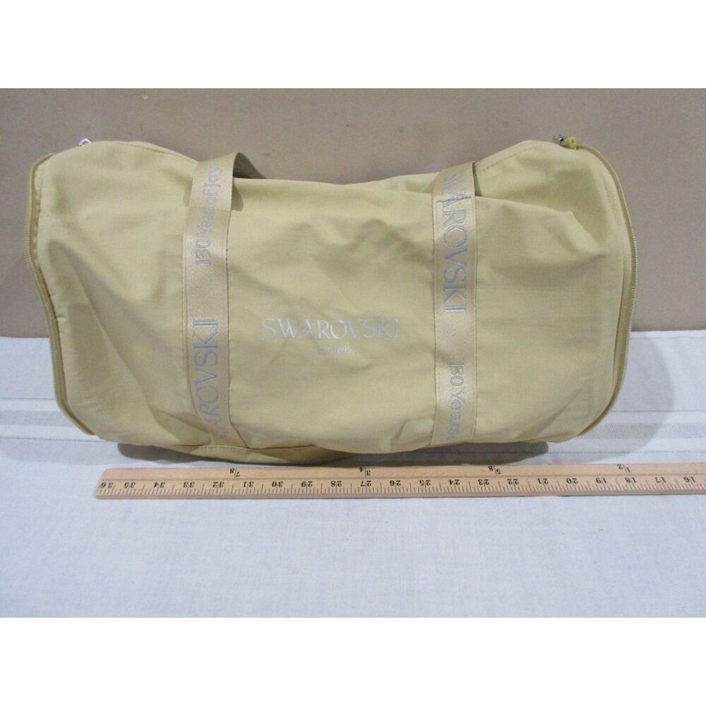 Swarovski 130 Years of Joy Duffle Bag Tan 10"x8"x17" Foldable